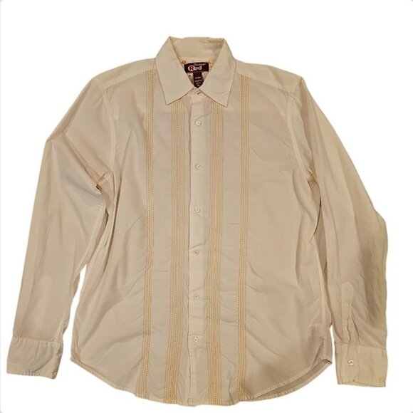 Vintage Red Other - Vintage Red Mens Medium White Button-Up Shirt 100% Cotton Embroidered Front Made